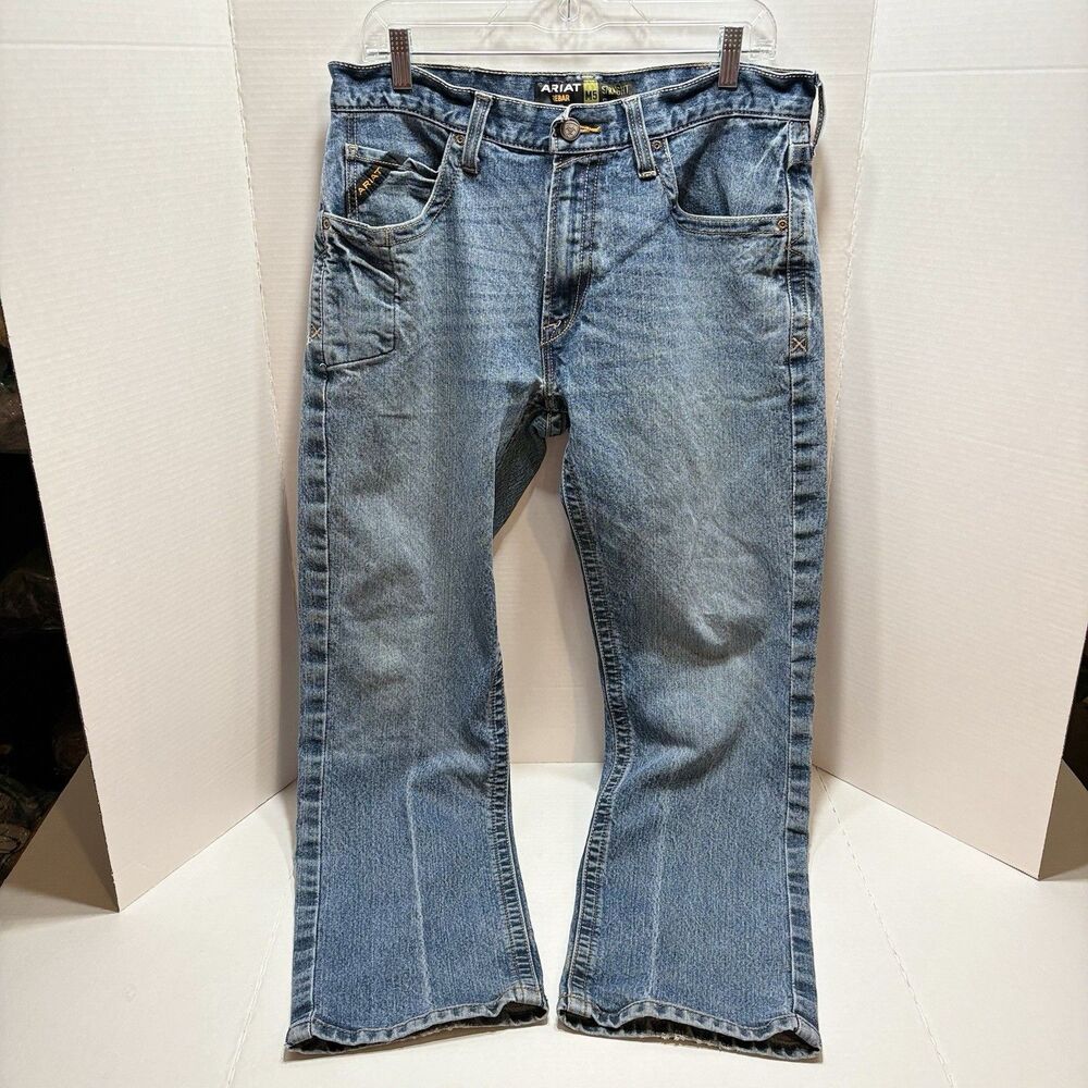 Ariat Rebar M5 Slim Straight Leg Denim Jeans Men's 34x29 Cowboy Workwear